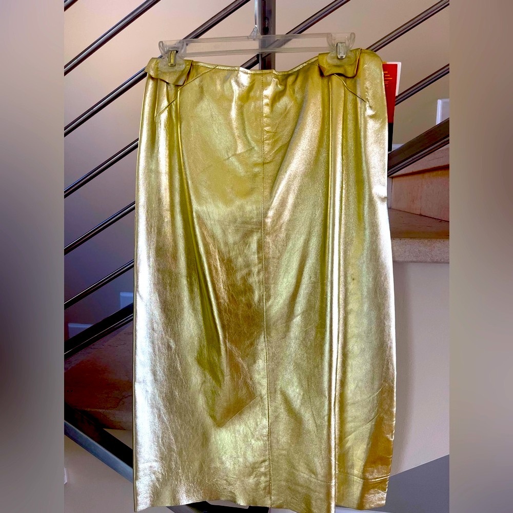 VINTAGE JILL STUART GOLD METALIC SKIRT